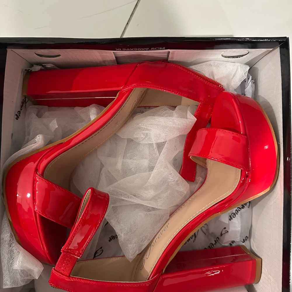Red Patent Platform Heels size 6